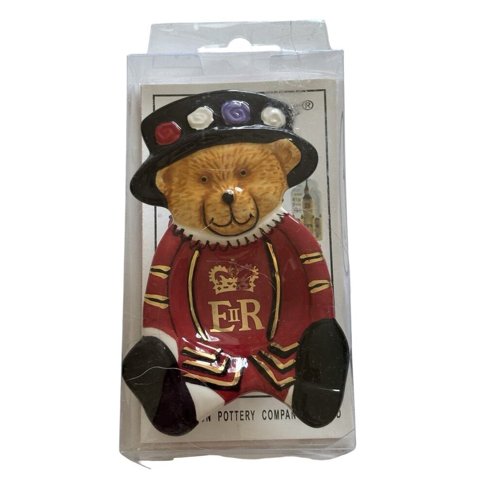Tea Bag Tidy London Pottery LITTLE GEMS Queen Elizabeth Bear Trinket Bowl NEW